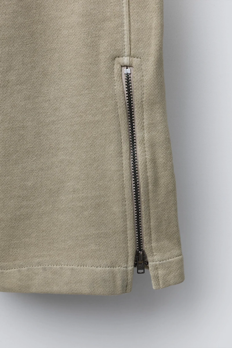 GARMENT DYE WIDE LEG FLEECE PANTS