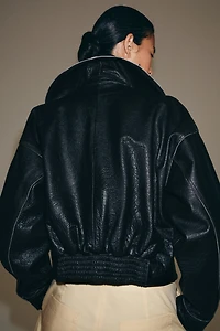 100% LEATHER BUCKLE JACKET ZW COLLECTION