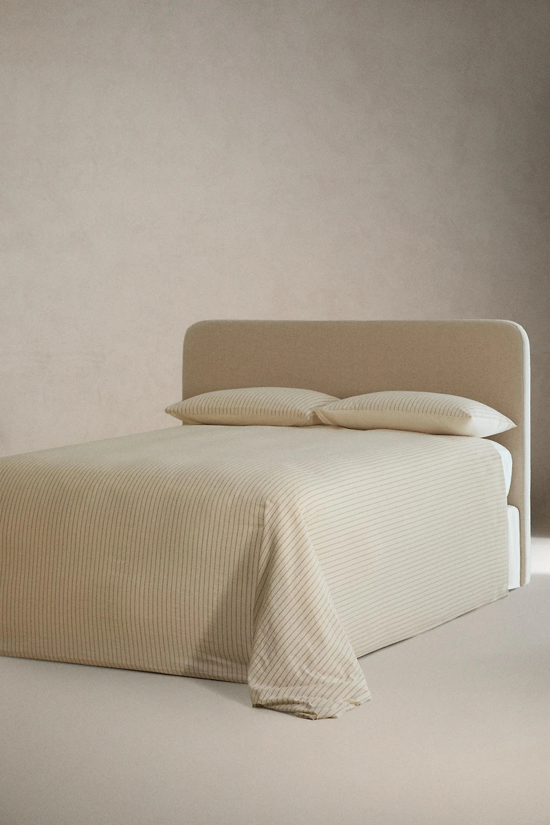 CRINKLE STRIPED COTTON DUVET COVER