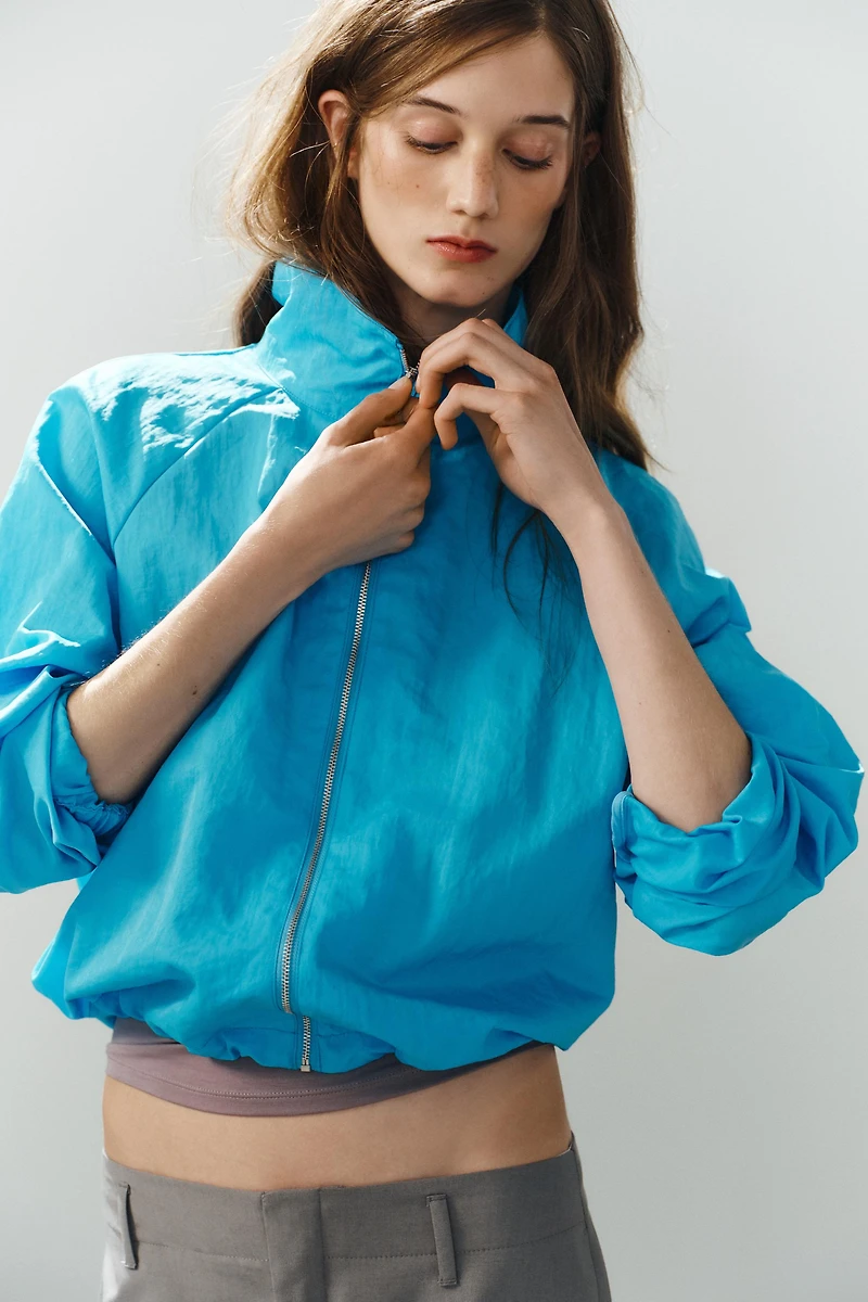 TECHNICAL FABRIC ZIP JACKET