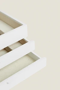 LACQUERED JEWELRY BOX WITH DRAWERS