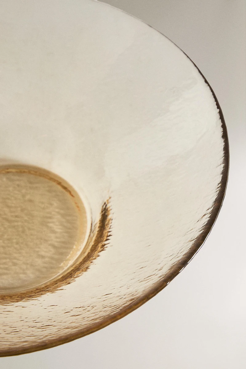 TEXTURED GLASS BOWL