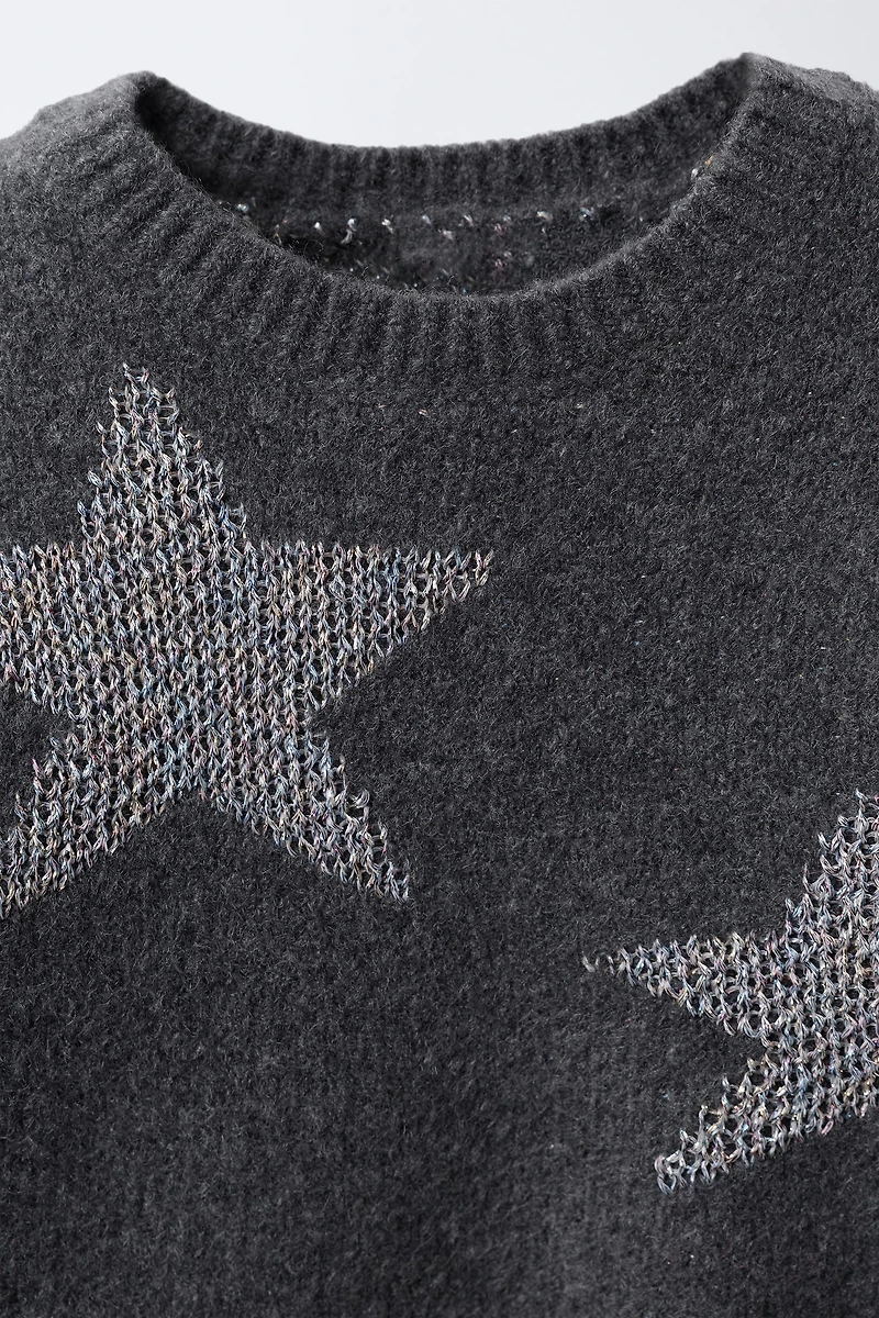 SPARKLY STAR KNIT SWEATER