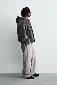 REVERSIBLE FAUX LEATHER BOMBER JACKET