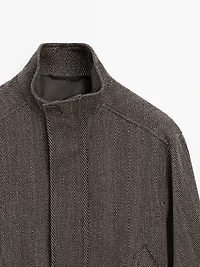 Wool blend herringbone bomber jacket - LIMITED