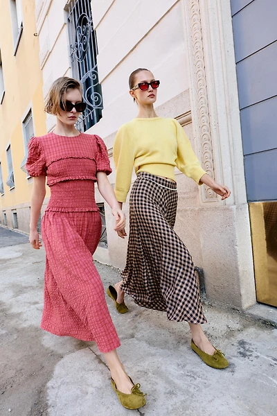 GINGHAM LACE SKIRT