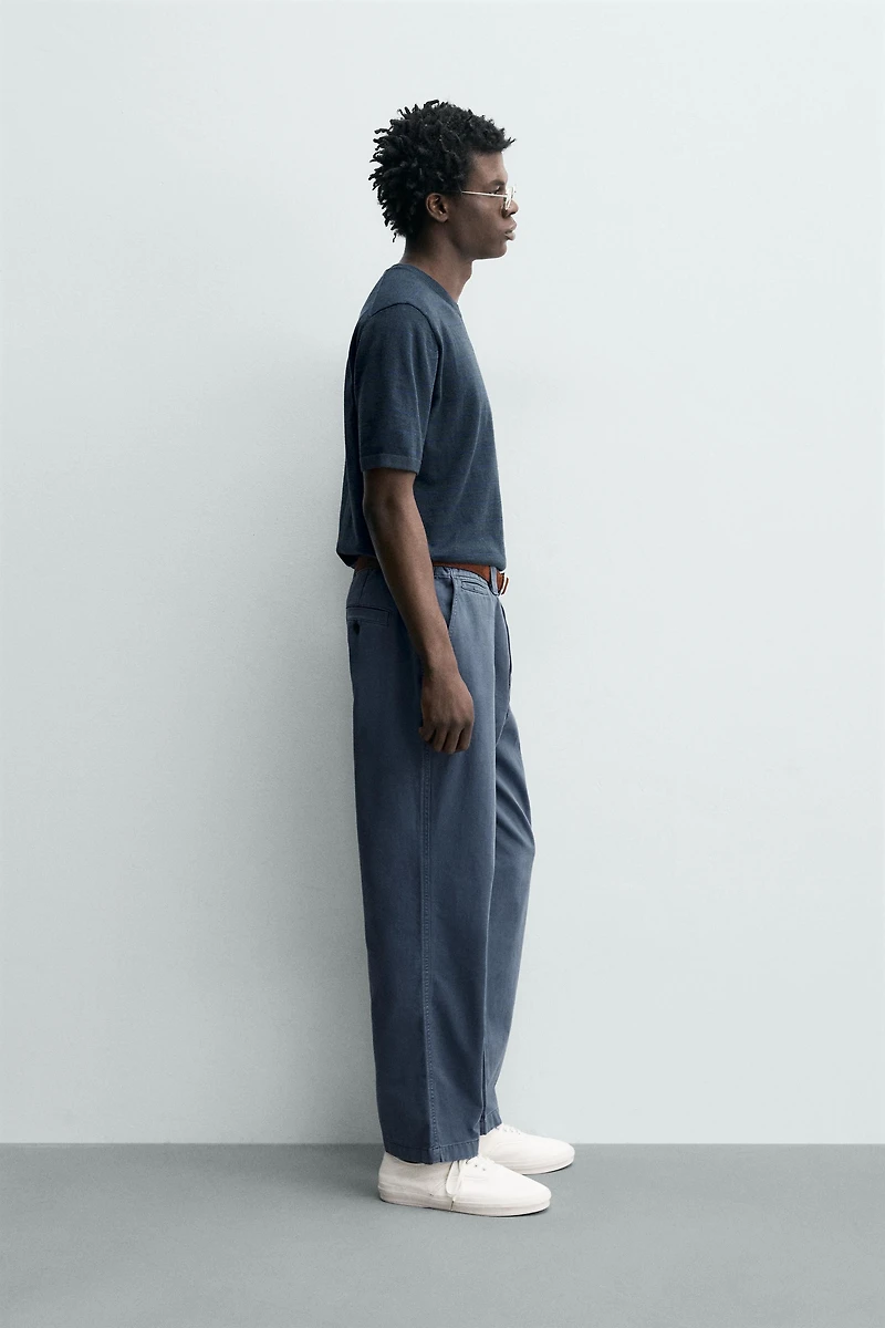PANTALON CHINO STRAIGHT FIT DÉLAVÉ