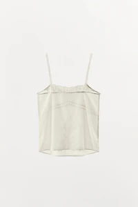EMBROIDERED BEADED STRAPPY TOP