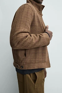 WOOL BLEND PLAID OVERSHIRT