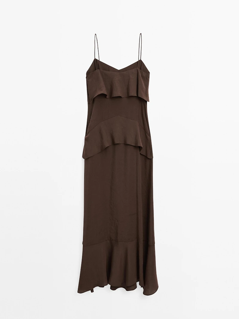 Robe longue à volants