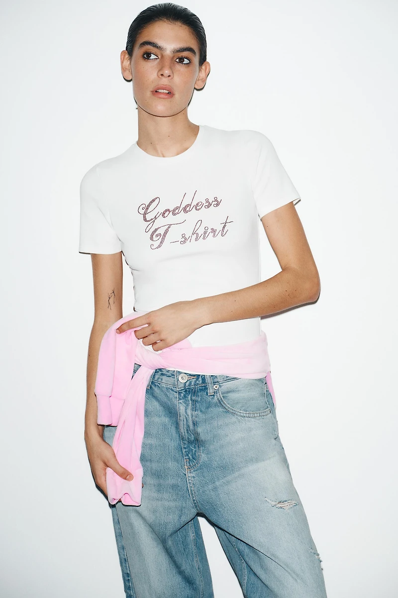 T-SHIRT INSCRIPTION STRASS