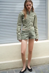 BUTTONED MINI SHORTS