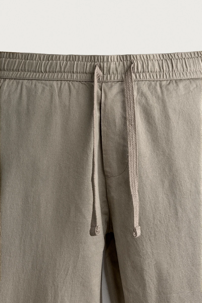 COTTON-LINEN RELAXED FIT PANTS
