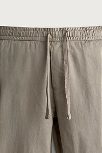 COTTON-LINEN RELAXED FIT PANTS