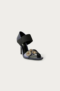 MARISA BERENSON X ZARA LEATHER HEELED SANDALS