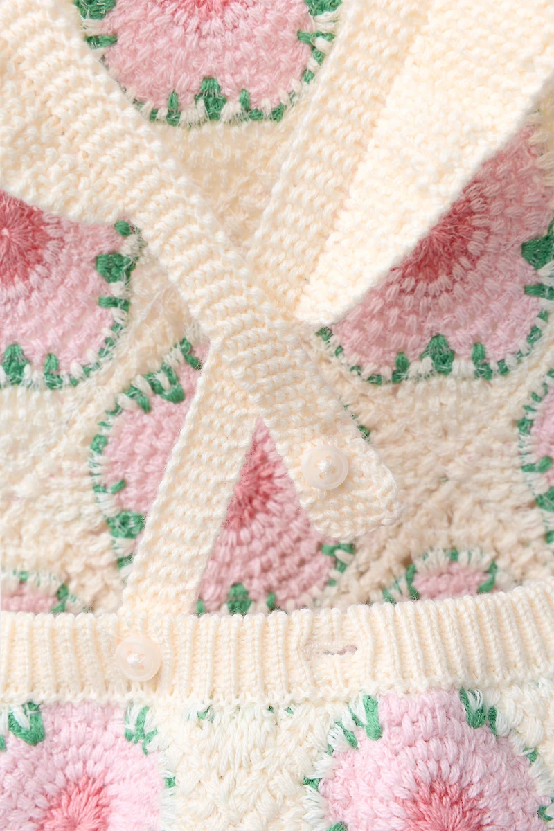 CROCHETED FLOWER ROMPER