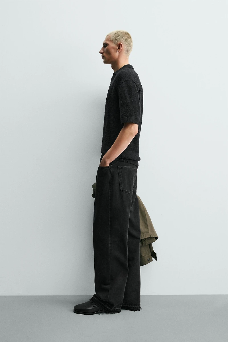 TEXTURED RELAXED FIT KNIT POLO