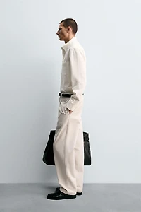 RELAXED FIT PLEATED PANTS