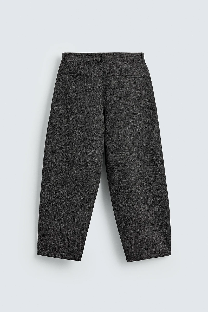 TEXTURED BALLOON FIT PANTS