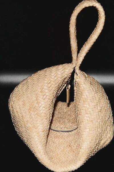 Small braided leather shoulder bag