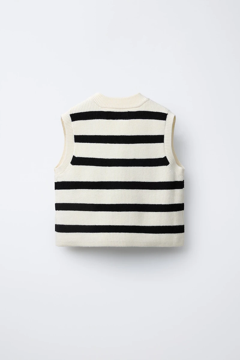 STRIPED KNIT VEST