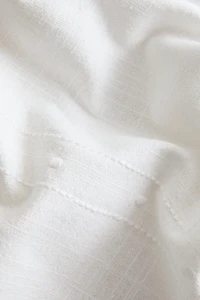 EMBROIDERED COTTON TABLECLOTH WITH LACE TRIM