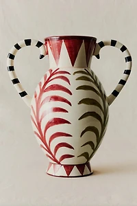 CERAMIC VASE WITH DOUBLE HANDLES