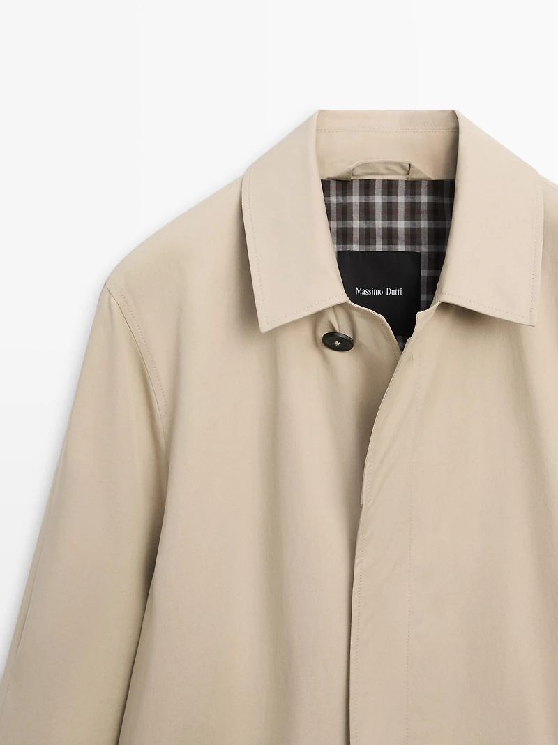 Trench motif carreaux coton