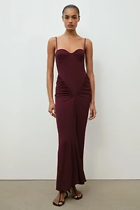 DRAPED BUSTIER DRESS