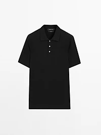 Polo en maille 100 % coton à bord-côte