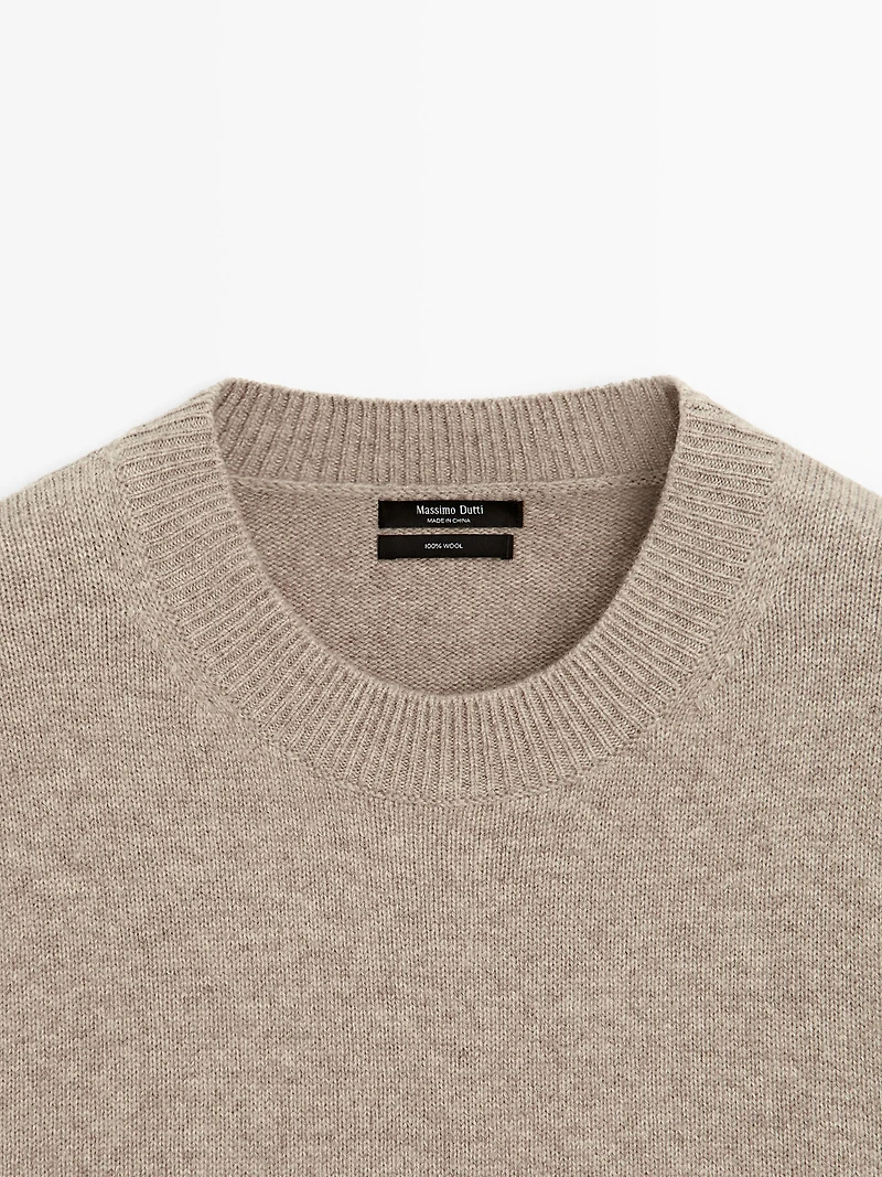 100% wool oversize short sleeve sweater