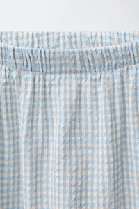 PANTALON TEXTURÉ À CARREAUX
