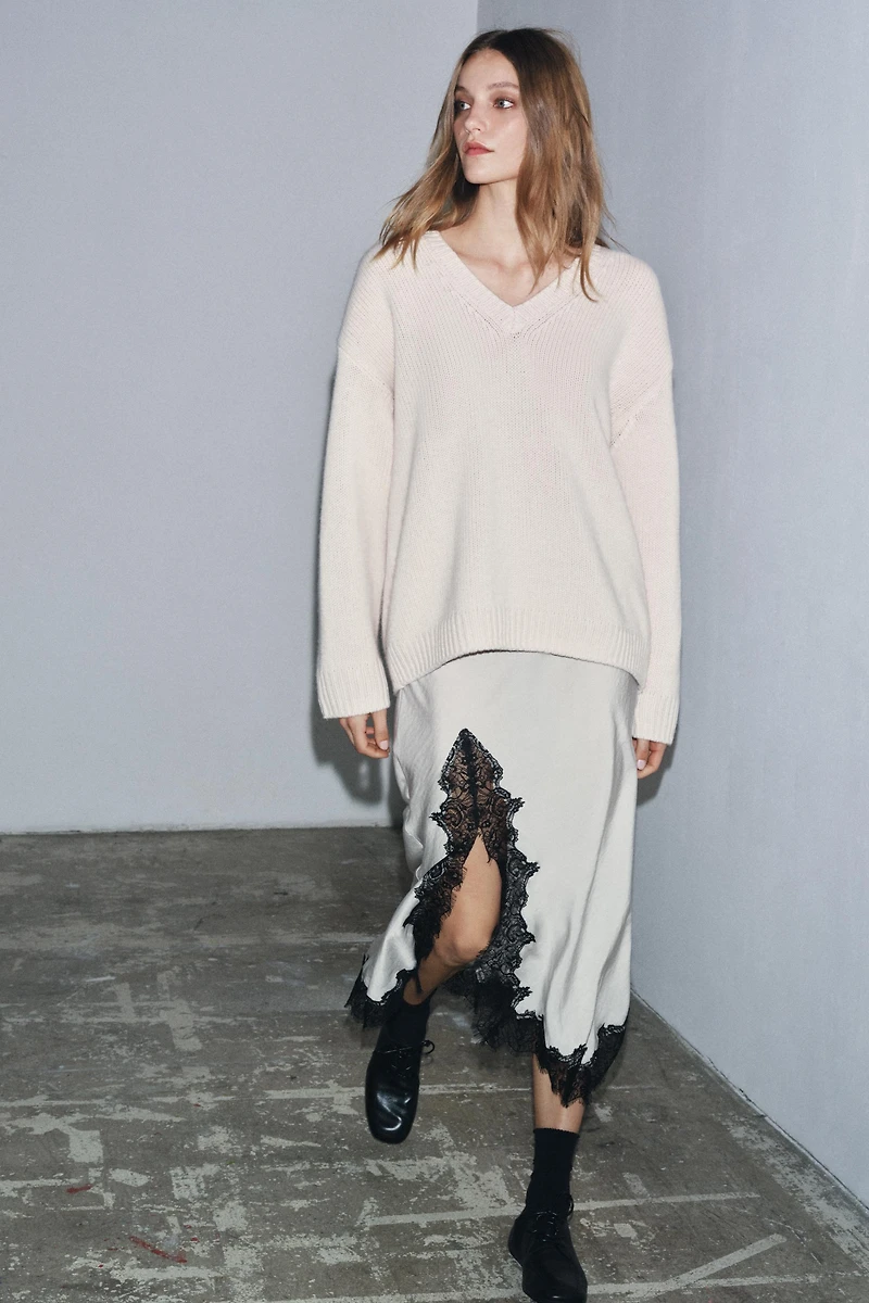 ZW COLLECTION LACE MIDI SKIRT