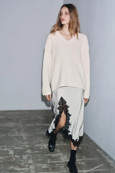 ZW COLLECTION LACE MIDI SKIRT