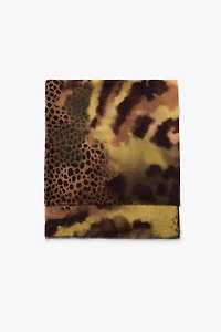 ANIMAL PRINT SILK MODAL SCARF