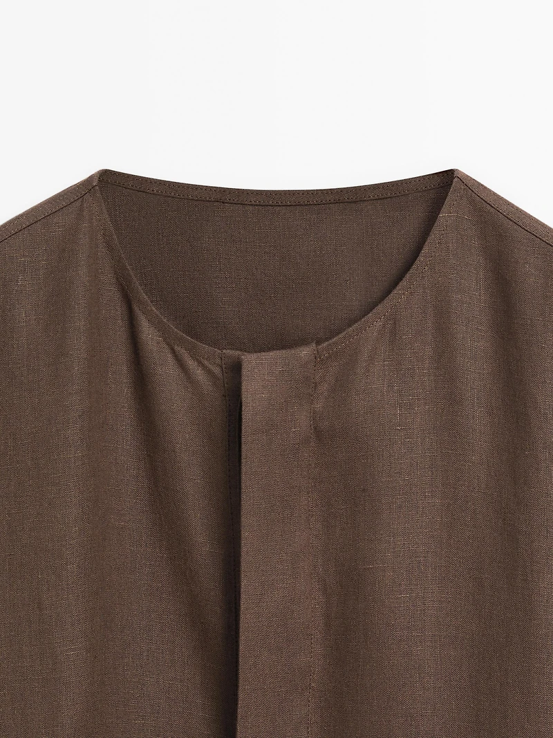 100% linen shirt dress
