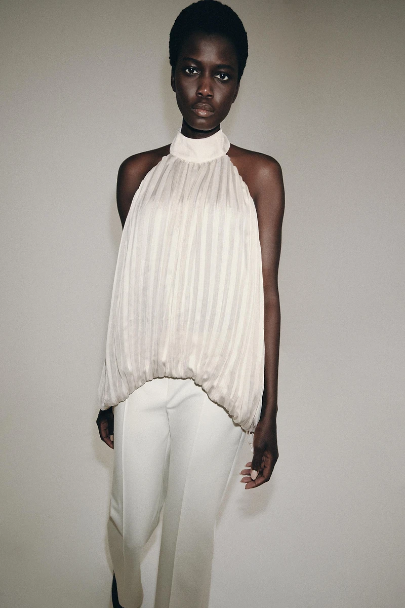 ZW COLLECTION PLEATED HALTER TOP