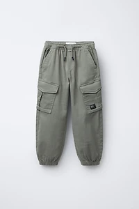 LABEL CARGO JOGGER PANTS