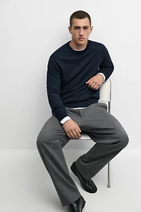 Cotton blend knit sweater