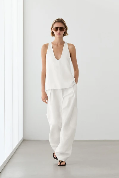 Flowing V-neckline top