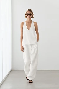Flowing V-neckline top