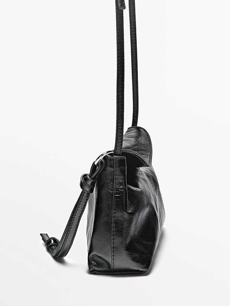 Nappa leather crossbody pouch bag