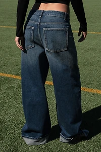 TRF MID-RISE BAGGY FOLDED JEANS