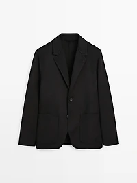 Double wool blend blazer