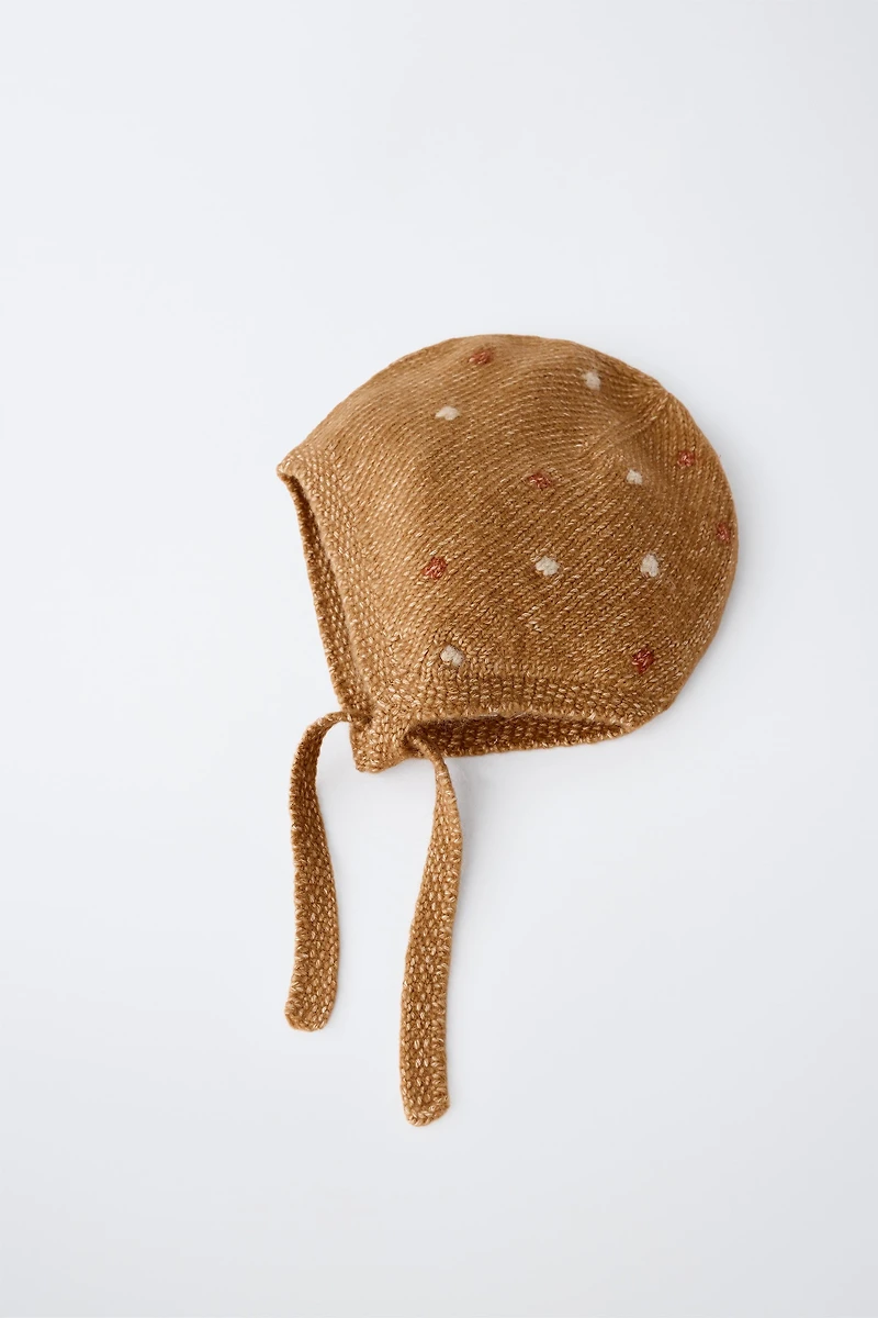 KNIT POM-POM BONNET