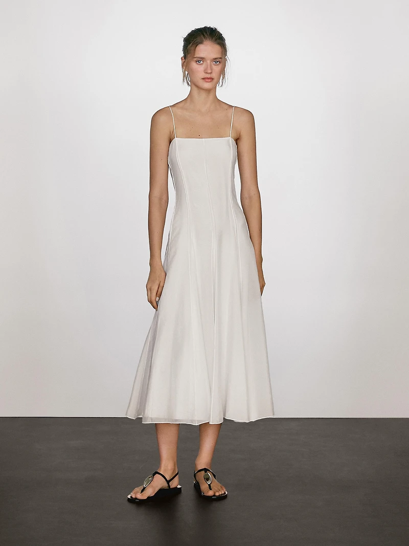Flowing strappy midi dress