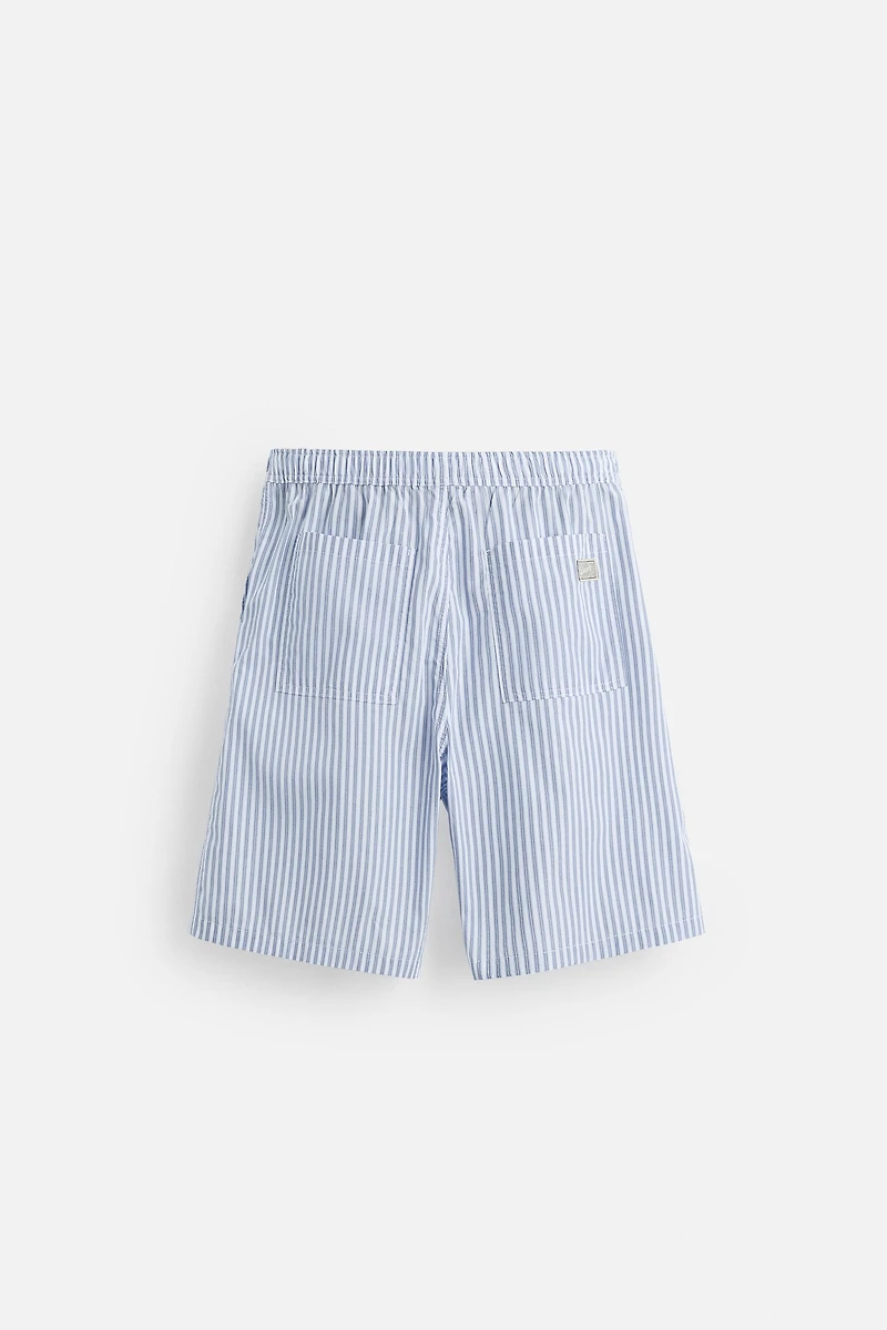 STRIPED RELAXED FIT SHORTS