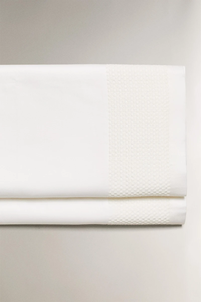 SATEEN FLAT SHEET WITH CROCHET BORDER