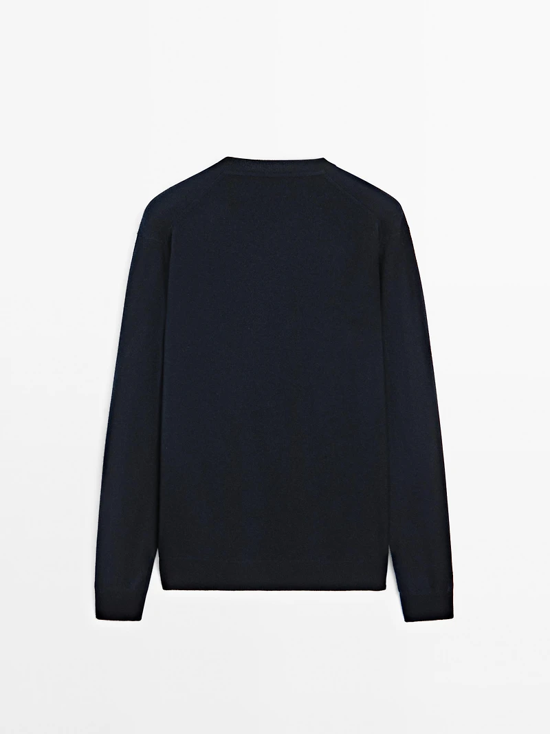 Pull col rond en laine mélangée