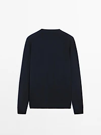 Pull col rond en laine mélangée